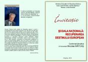 Conferinţa Ştiinţifică „Şcoala naţională: recuperarea destinului european